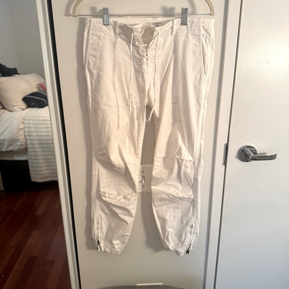NIKI LOTAN lace up white tapered pants - Picture 1 of 5